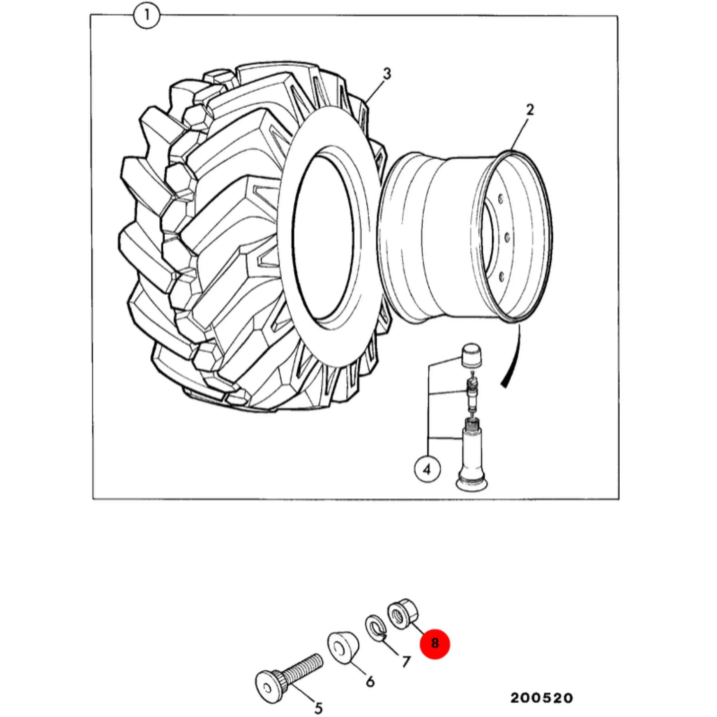Nakrętka koła nut wheel – oryginalna część JCB | Interhandler Szczecin