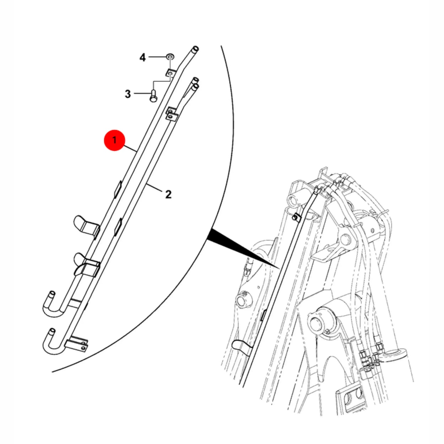 Rurka hydrauliczny koparka ładowarka – oryginalna część JCB | Interhandler Łódź