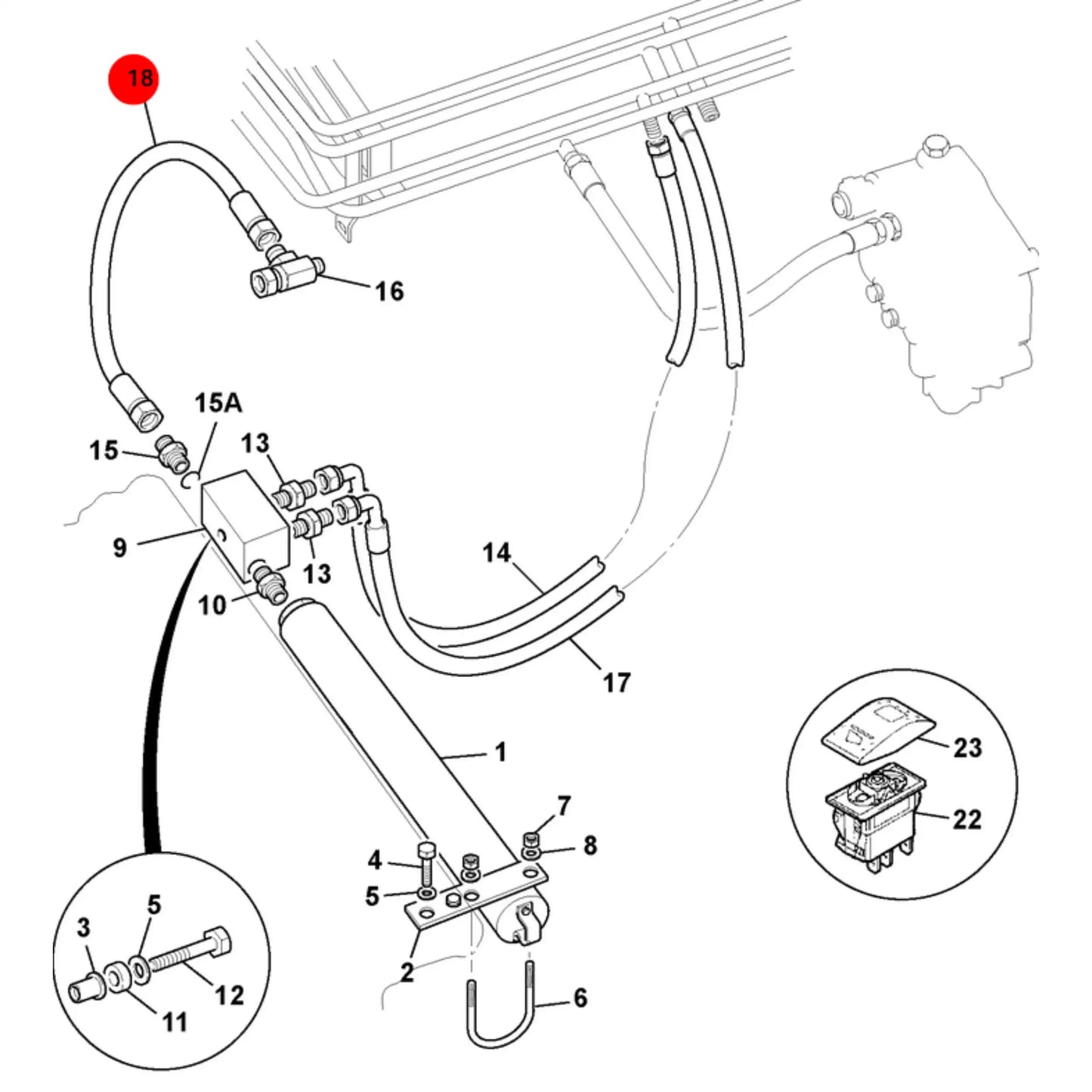 Wąż hydrauliczny koparka ładowarka – oryginalna część JCB | Interhandler Koszalin