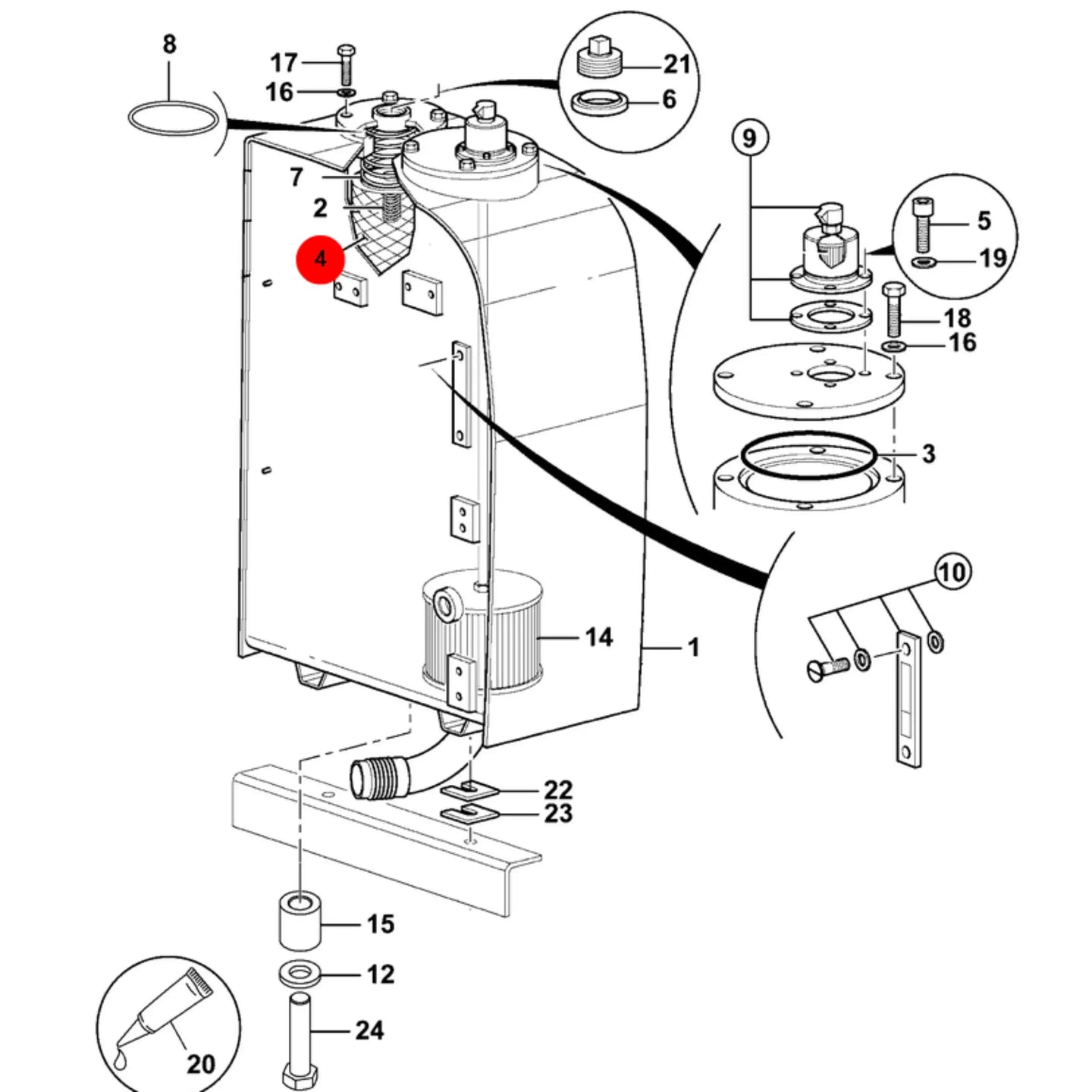 Filtr powrotu hydrauliki koparka JS – oryginalna część JCB | Interhandler Wrocław