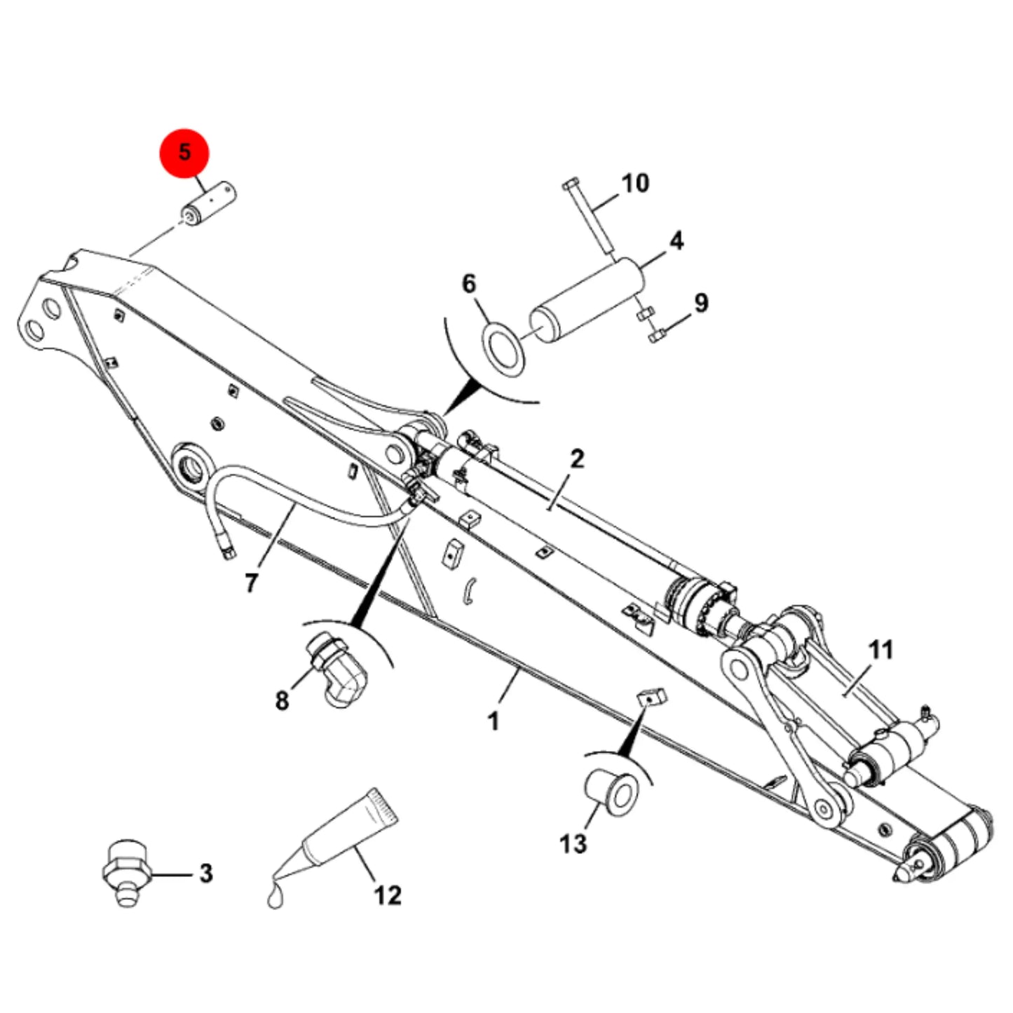 Sworzeń siłownika pin tloczyska element przegubu – oryginalna część JCB | Interhandler Toruń