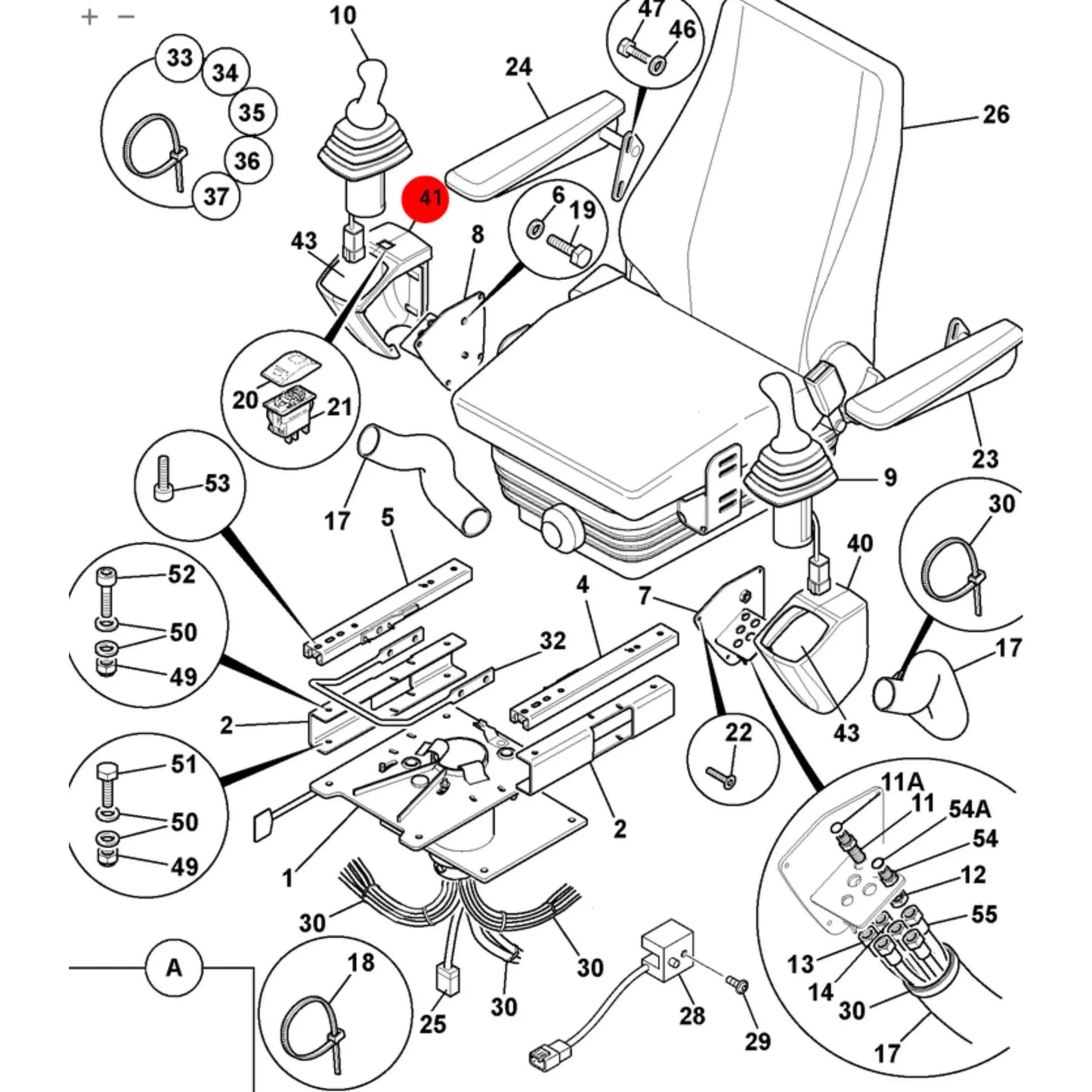 Uchwyt joysticka prawy koparka ładowarka 3CX 4CX – oryginalna część JCB | Interhandler Brzeg