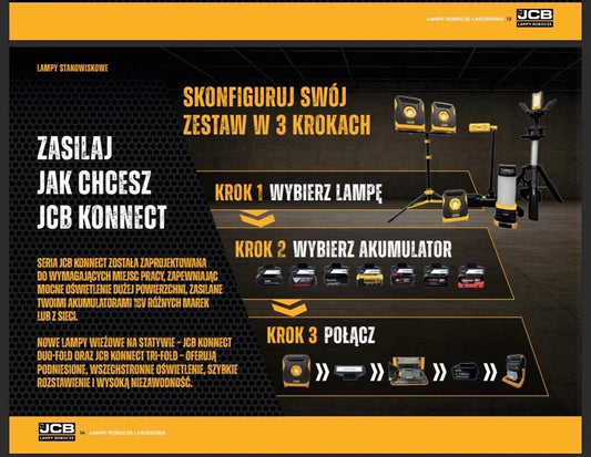 JCB Konnect 360 – oświetlenie obszarowe 7200 lm