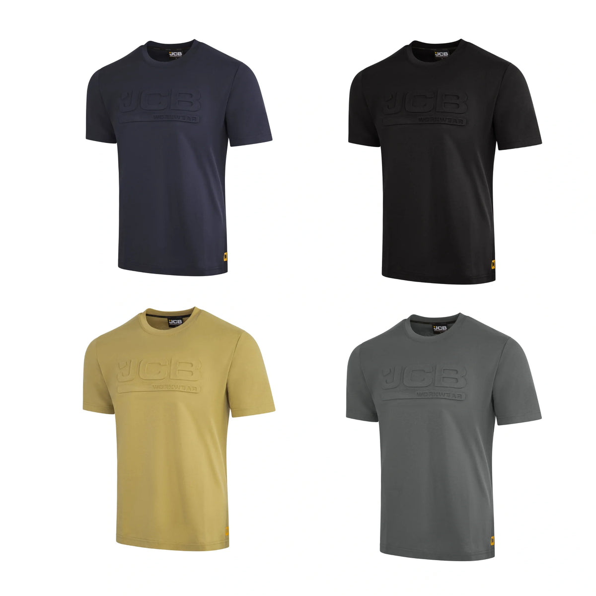 Koszulka robocza JCB T-shirt z logo 3D w czterech kolorach: granatowy, czarny, oliwkowy, szary