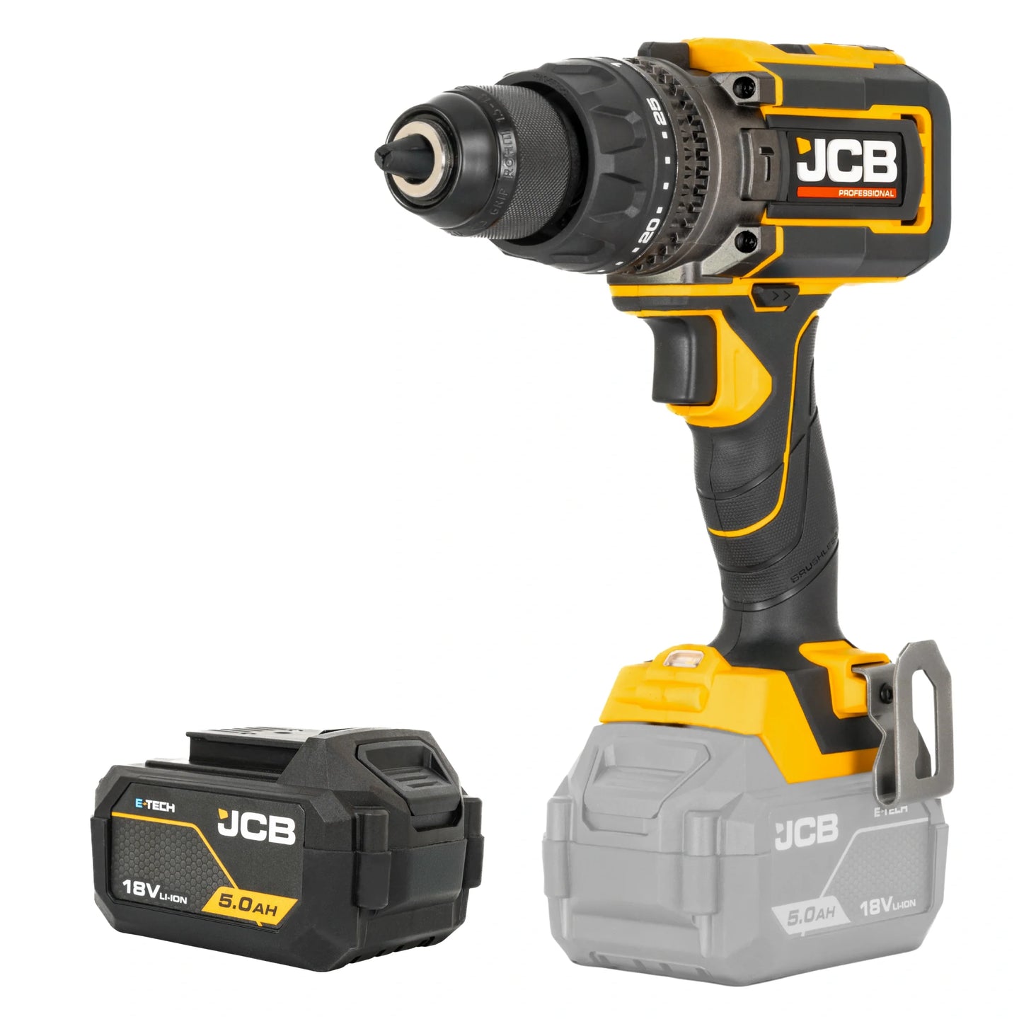 Wiertarko-wkrętarka akumulatorowa z udarem JCB 18PCD-160 160 Nm – wiertarko wkrętarka z udarem bezszczotkowa, widok produktu