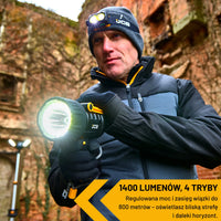 Latarka robocza akumulatorowa JCB 1400 lm – latarka warsztatowa LED