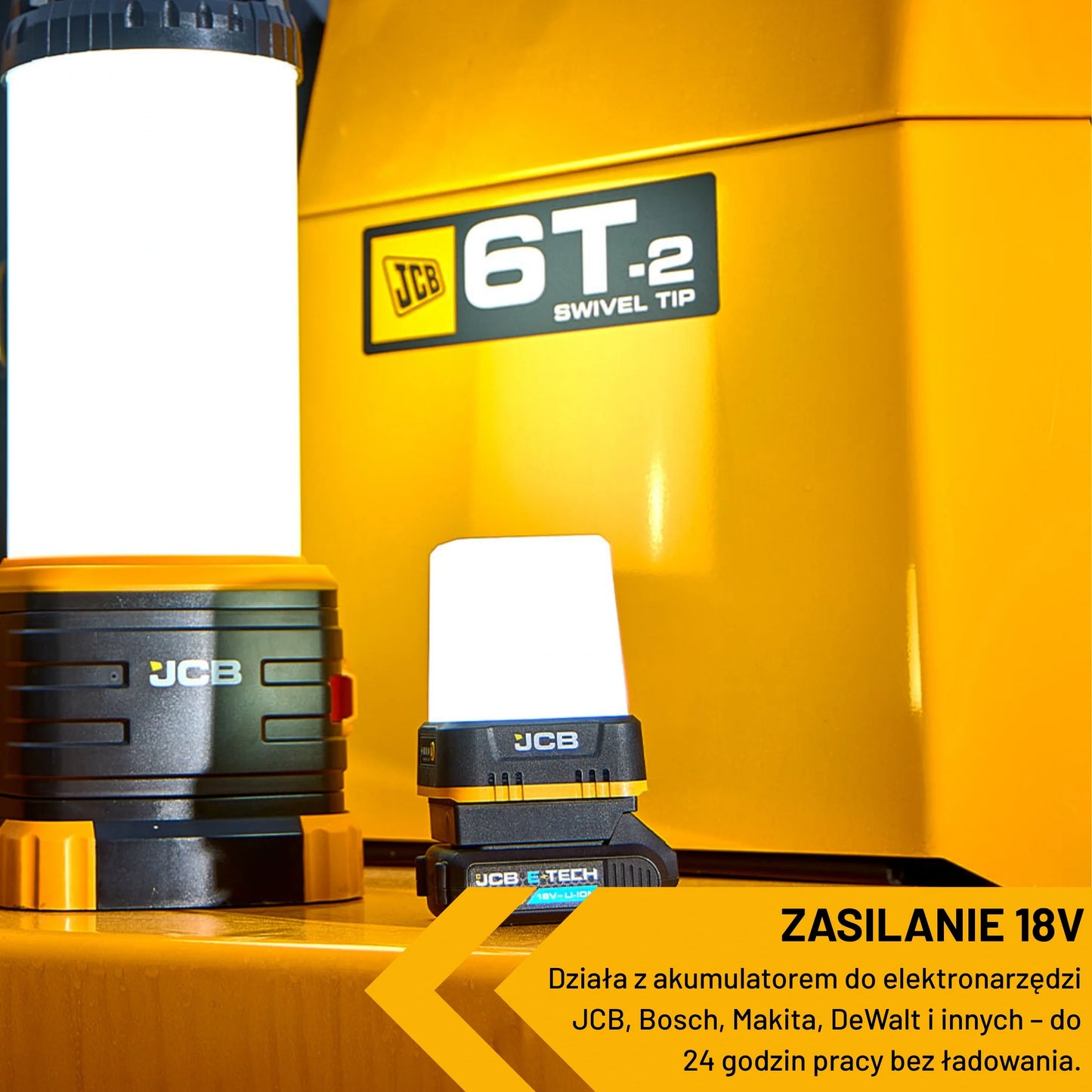 JCB Lampa 1600 lm zasilana akumulatorem elektronarzędzia