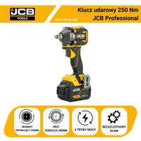 Klucz udarowy akumulatorowy JCB 18V 250 Nm 350 Nm – Brushless do warsztatu