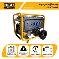 Agregat prądotwórczy JCB 7.9 kW – z AVR do domu i na budowę