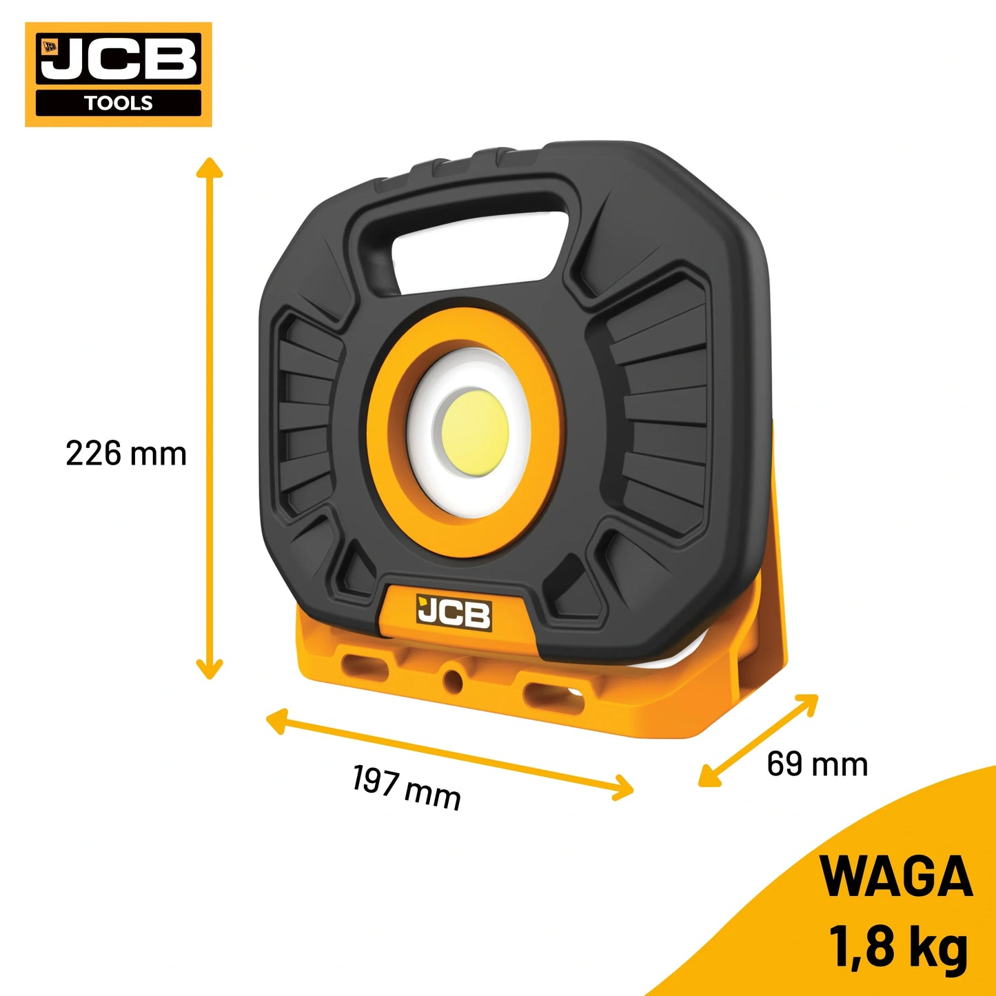 Lampy budowlane LED JCB 2500 lm – lampa ledowa budowlana