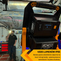 Lampa ledowa budowlana JCB 4500 lm – lampy budowlane akumulatorowe