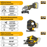 Zestaw narzędzi akumulatorowych JCB 160Nm – zestaw elektronarzędzia