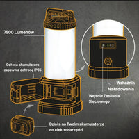 Oświetlenie placu budowy JCB SL-KONNECT360 7200 lm – lampa LED 18V