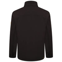 Kurtka robocza softshell JCB czarna, widok z tyłu