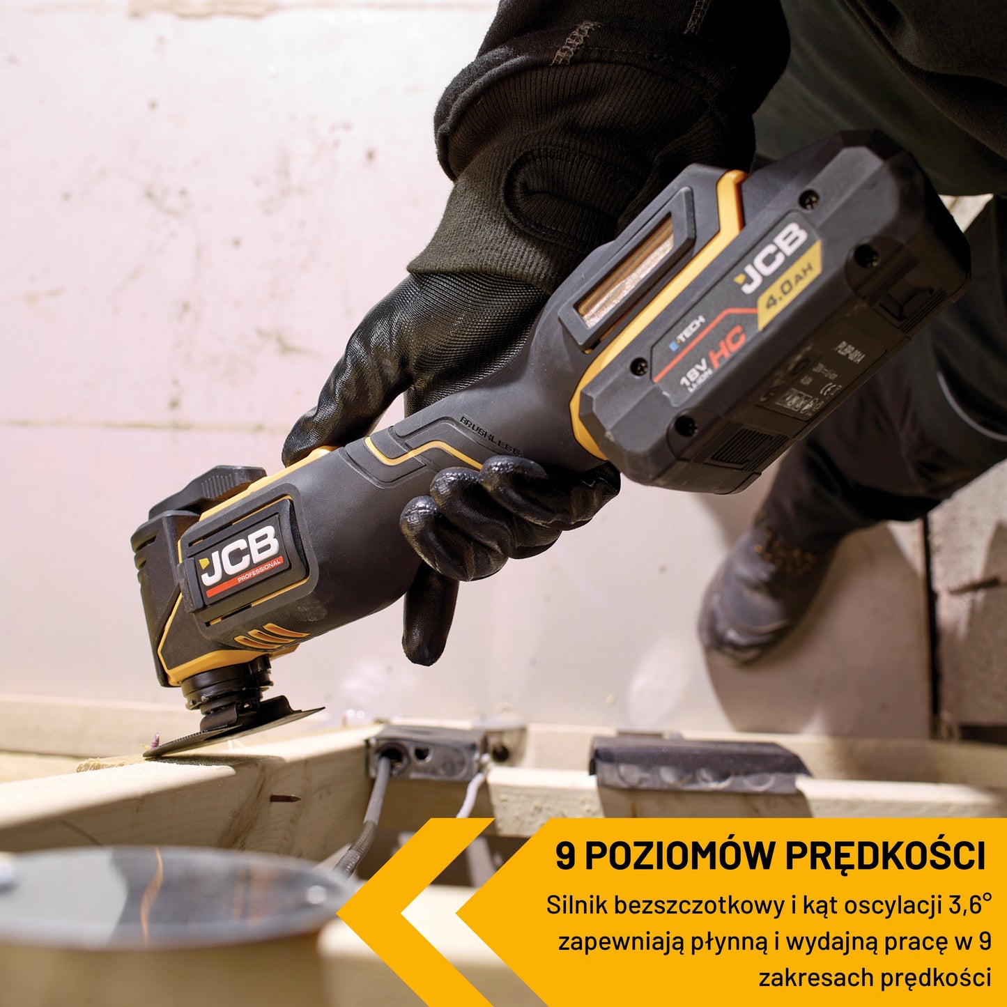 Narzędzie wielofunkcyjne multitool JCB 18V – oscylacyjne do cięcia i szlifowania