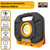 Lampa budowlana akumulatorowa JCB 2500 lm – lampy budowlane LED