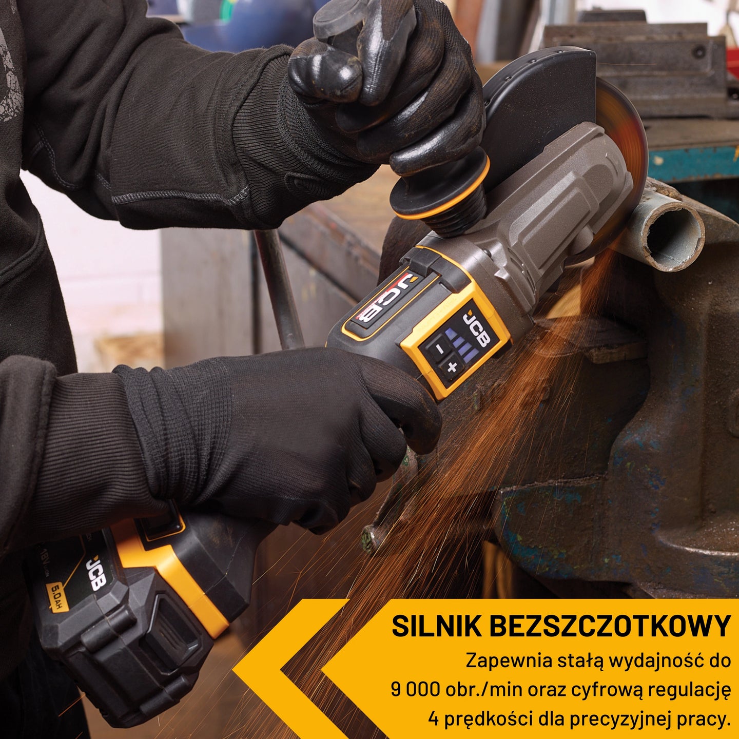Szlifierka kątowa akumulatorowa JCB 18V 125 mm (JCB-18PFAG-125)