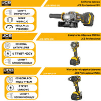 Zestaw elektronarzędzi akumulatorowych JCB 18V – z akumulatorem i ładowarką