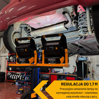 Statyw oświetleniowy z belką JCB – lampa robocza na statywie